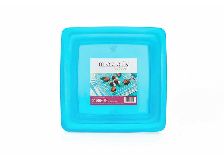 blue turquoise square plate